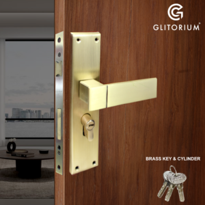 GLITORIUM M LOCK S D 8 (KEY & CYLINDER BRASS) ANTIQ FINISH BRASS SS-12 MEDIUM 08