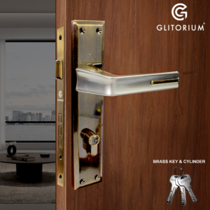 GLITORIUM M LOCK S D (KEY & CYLINDER BRASS) BK SATIN BRASS 414 CHERRY LARGE 10
