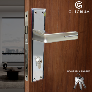 GLITORIUM M LOCK S D (KEY & CYLINDER BRASS) CP SATIN BRASS 414 LARGE 10