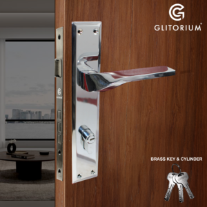 GLITORIUM M LOCK S D (KEY & CYLINDER BRASS) CP SATIN BRASS 415 LARGE 10