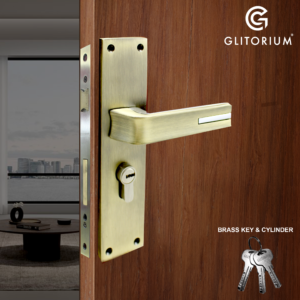 GLITORIUM M LOCK S D (KEY & CYLINDER BRASS) ANTIQ FINISH BRASS FLAT LARGE