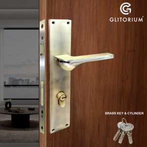 GLITORIUM M LOCK S D (KEY & CYLINDER BRASS) ANTIQ FINISH BRASS PENGUINE LARGE 10