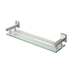 BATHROOM SHELF 40CM STAINLESS STEEL WITH GLASS BOTTOM CHINA