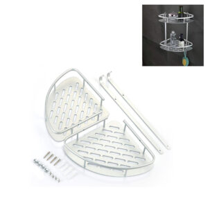 BATHROOM SHELF ALUMINIUM TRIANGLE 2 TRAY CP CHINA