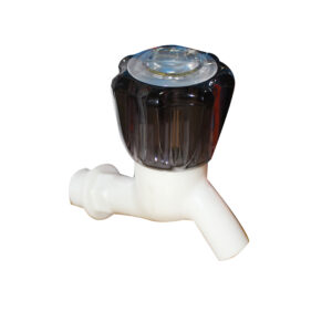 BIB TAP PLASTIC ROUND BLACK HEAD 15mm (1 2) A-7 CHINA