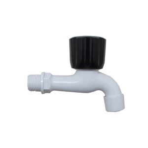 DKI BIB TAP PLASTIC W BLACK KNOB HANDLE W14BT12 MALAYSIA