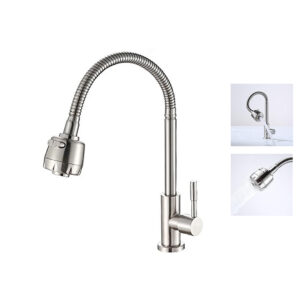 FAUCET SWAN NECK TAP SS FLEXIBLE TYPE 2 IN 1 CHINA