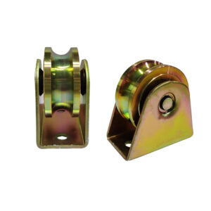 GATE WHEEL SINGLE YELLOW U-GROOVE DOUBLE BEARING