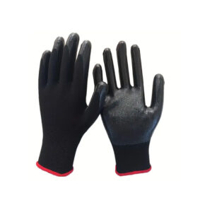 GLOVES HAND POLYESTER RUBBER COTED 10 BLACK 14668-4 CHINA