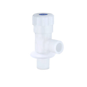MAC PLUS ANGLE VALVE PLASTIC ROUND WHITE