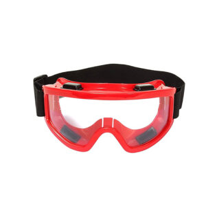 SAFETY GOGGLE CLEAR SAND BLASTING ELASTIC STRAP RED CHINA