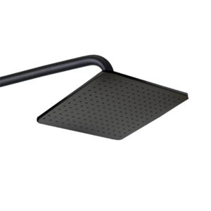 SHOWER HEAD WITH ARM SQUARE PLASTIC 8.5 X 8.5 BLACK CHINA