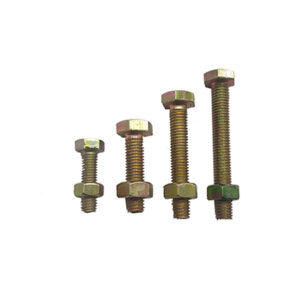 ZINC PLATED HEX BOLT& NUT YELLOW DIN933 10X 30 MM CHINA